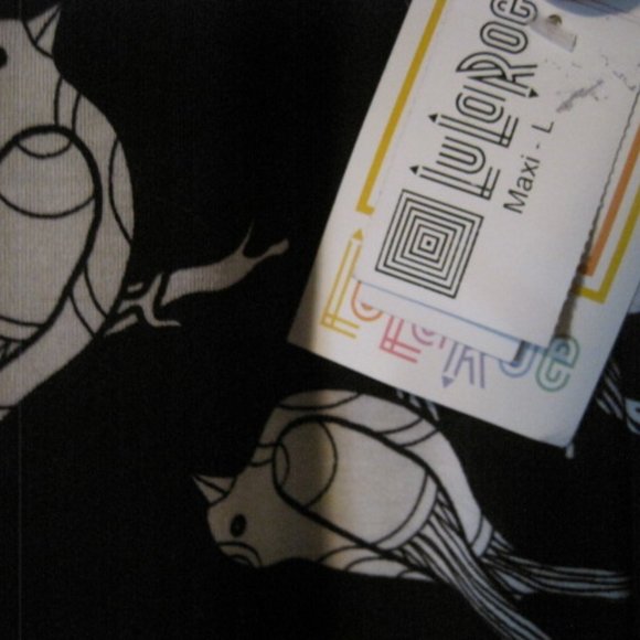 Lularoe Black and White Bird Maxi Skirt - Picture 4 of 5